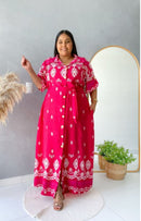 Vestido Chemise Longo na cor Rosa