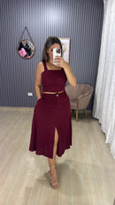 Conjunto Saia Midi Linho